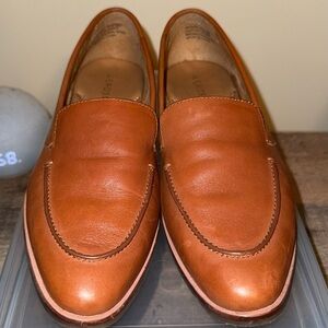 AEROSOLES Tan Leather Slip-On Loafers